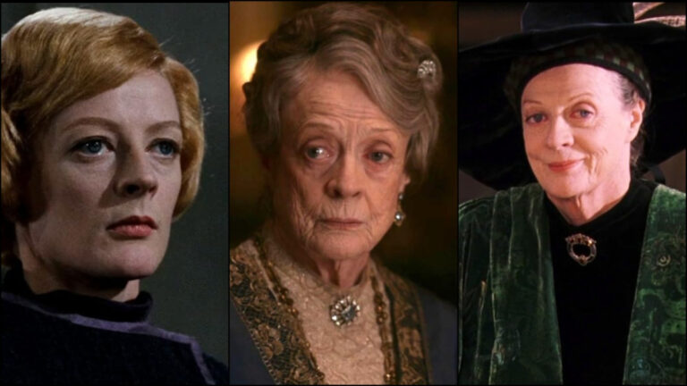 Close-ups of Maggie Smith from three of her best roles