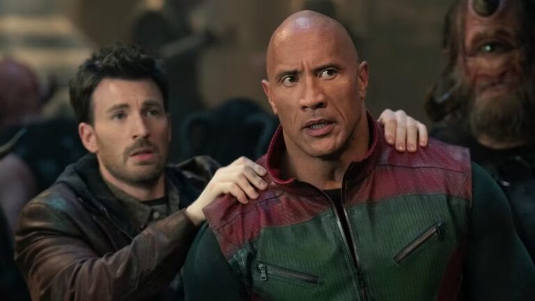 Dwayne Johnson and Chris Evans in Red One